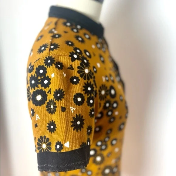 AMY WINEHOUSE FRED PERRY Floral Twin Tipped Black Orange Tennis Polo Shirt S M 8 - Picture 13 of 15